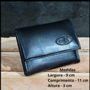 Carteira Masculina Couro Preta Compacta Cartões CNH